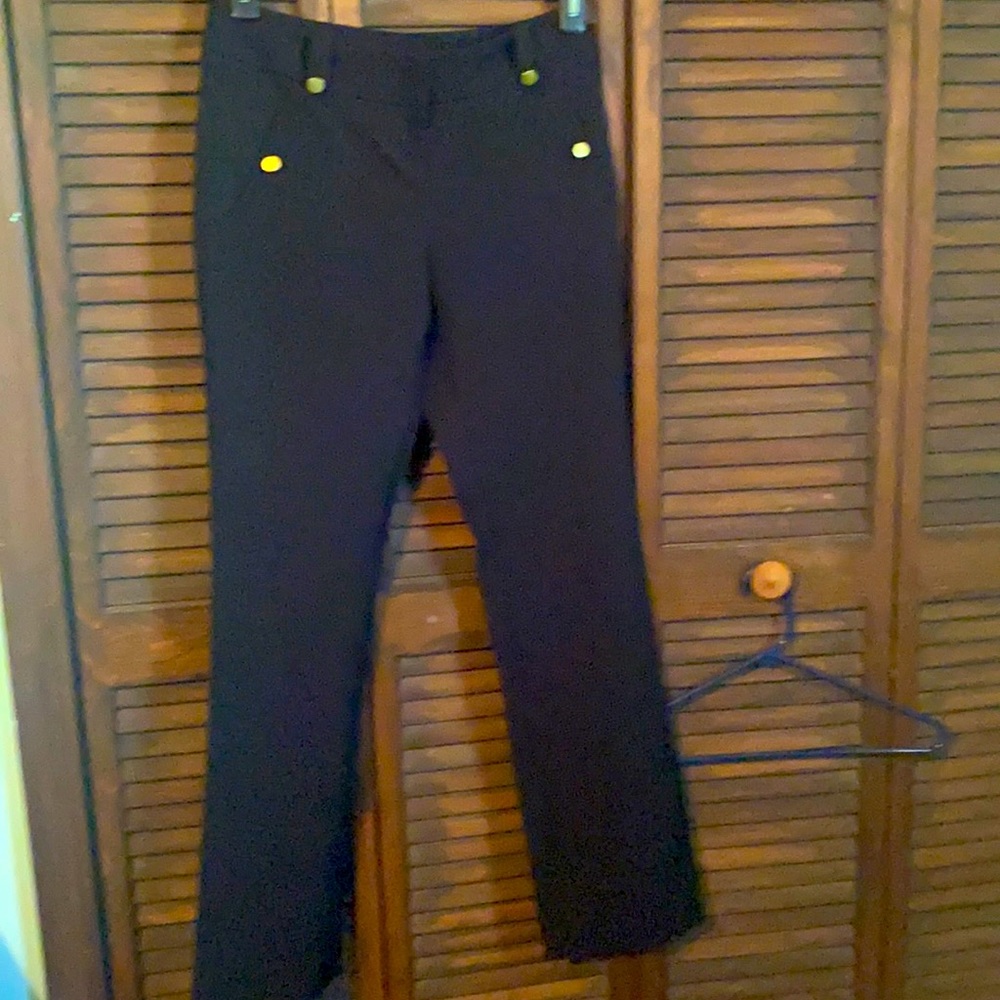 - Super cute black dress pants with gold buttons
